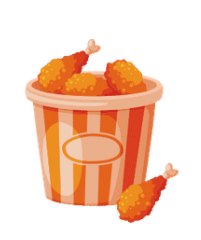 A bucket of fried chicken