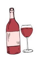 A bottle and glass of red wine