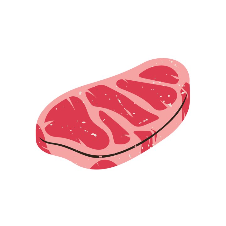 A raw beef steak