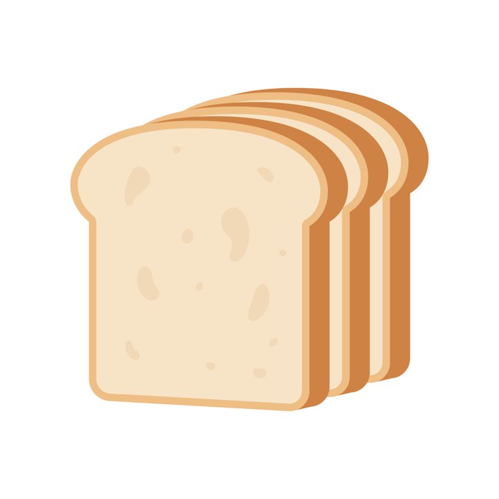 Slices of white sandwich bread