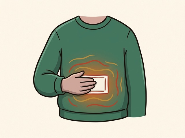 A heat patch on a jumper