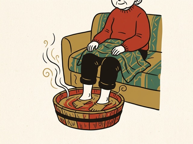Feet in a hot basin