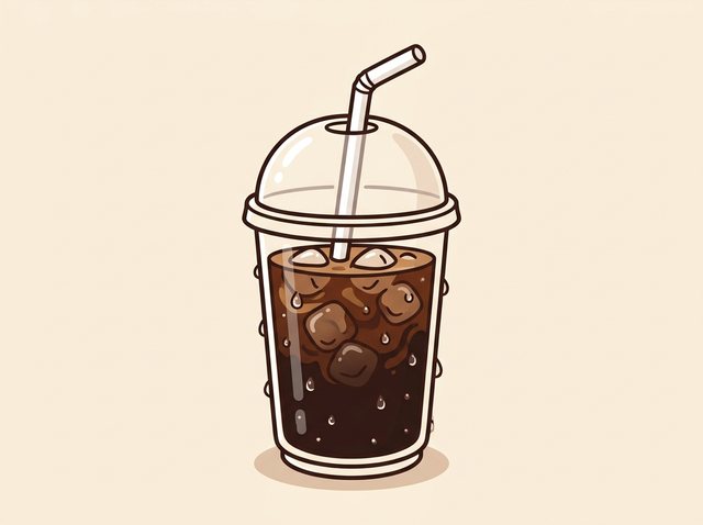 Iced black coffee in a clear cup