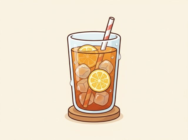 Iced lemon tea with lemon slices