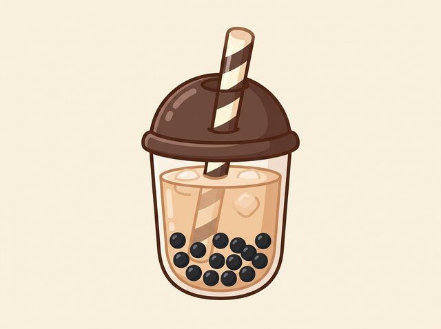 Bubble milk tea with pearls