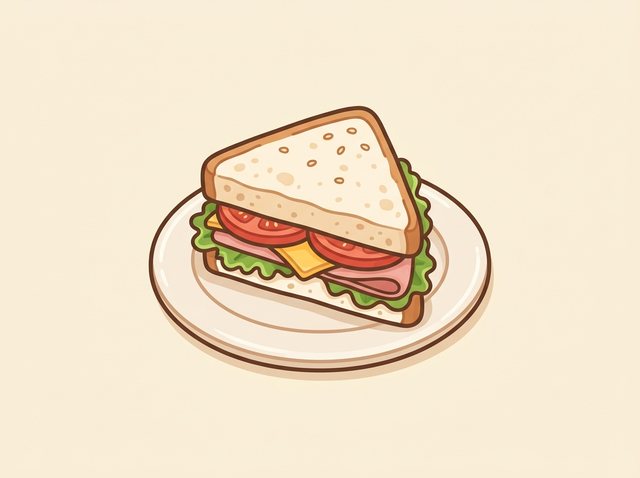 A triangle sandwich on a plate