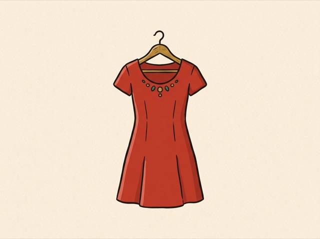 A stylish red dress on a hanger