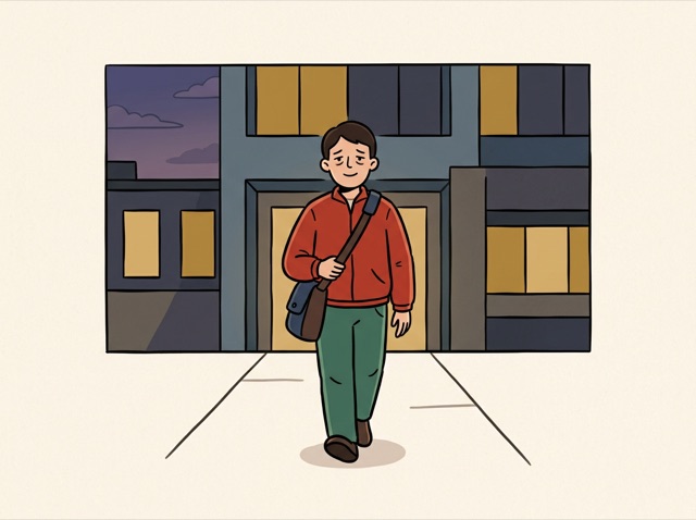 他还没……