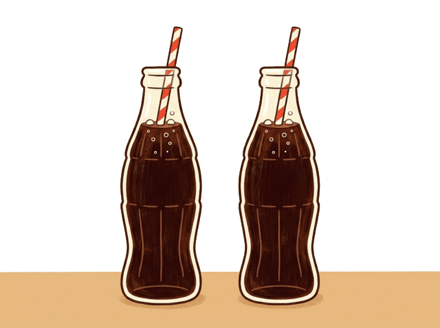 two bottles of cola