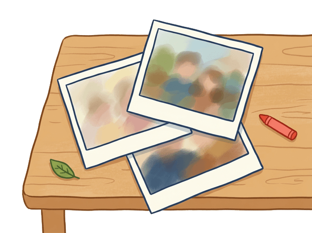 three photos