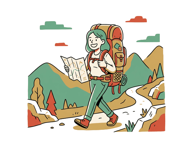 A traveller with a huge backpack