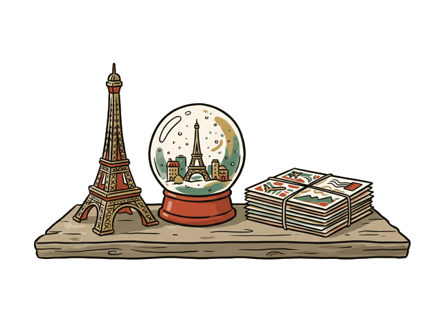 A small Eiffel Tower souvenir