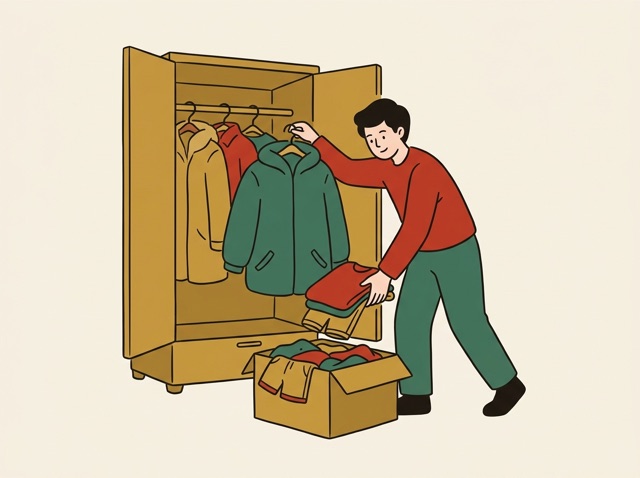 Swapping clothes in a wardrobe