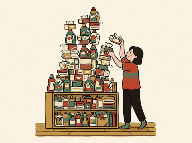 A tower of tissues and detergent