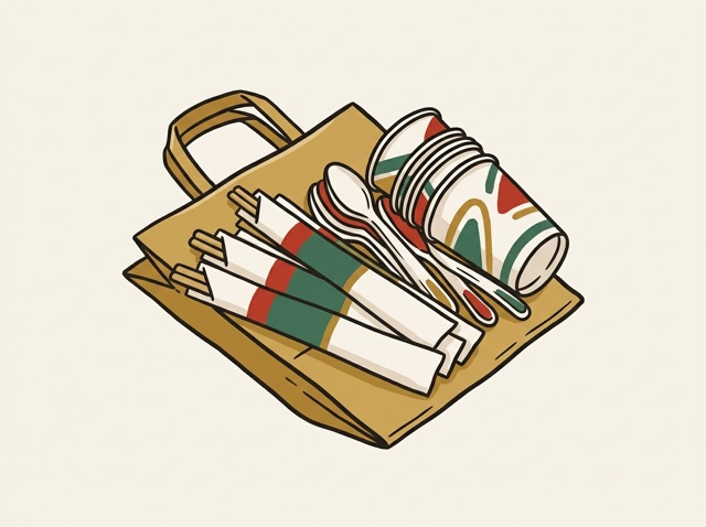 Disposable chopsticks and cups