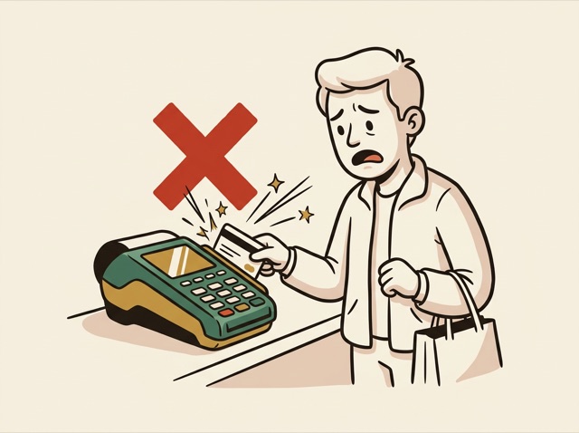 A card declined with sparks