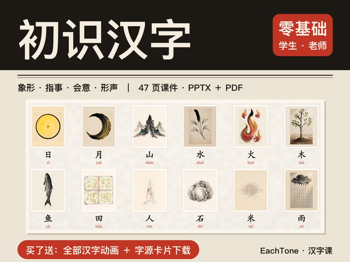 Meet Chinese Characters — 初识汉字 · 四种造字法